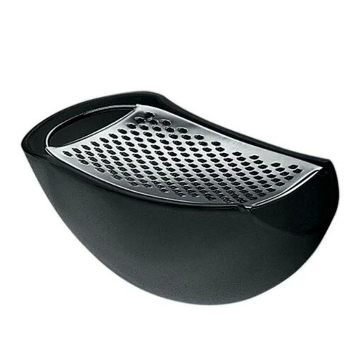 Alessi Parmenide Grater With Cheese Cellar, Black -Keukenbenodigdheden alessi parmenide grater with cheese cellar 0