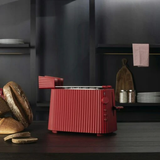 Alessi Plissé Toaster, Rood -Keukenbenodigdheden alessi plisse toaster 2 plakken 3