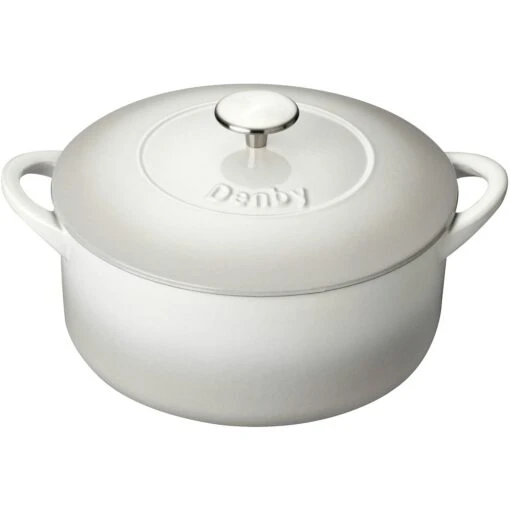 Denby Natural Canvas Gietijzeren Pot Rond Ø26 Cm, Wit -Keukenbenodigdheden denby cast iron 26cm round casserole 13