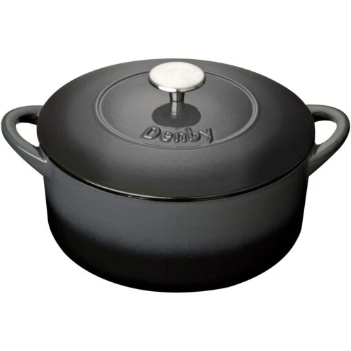 Denby Halo Gietijzeren Pot Rond Ø24 Cm, Grijs -Keukenbenodigdheden denby cast iron round casserole 24 cm 7