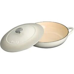 Denby Natural Canvas Gietijzeren Pot Oppervlakkig Ø30 Cm, Wit -Keukenbenodigdheden denby gietijzeren pot oppervlakkig 30 cm 1