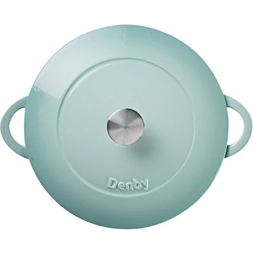 Denby Pavilion Gietijzeren Pot Oppervlakkig Ø30 Cm, Lichtblauw -Keukenbenodigdheden denby gietijzeren pot oppervlakkig 30 cm 4