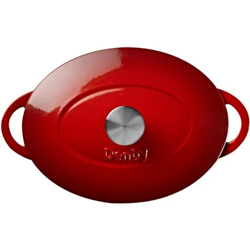 Denby Pomegranate Gietijzeren Pot Ovaal Ø28 Cm, Rood -Keukenbenodigdheden denby gietijzeren pot ovaal 28 cm 2