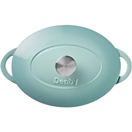 Denby Pavilion Gietijzeren Pot Ovaal Ø28 Cm, Lichtblauw -Keukenbenodigdheden denby gietijzeren pot ovaal 28 cm 5