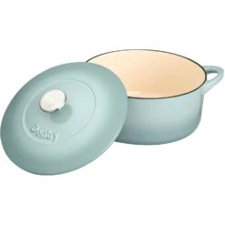 Denby Pavilion Gietijzeren Pot Rond Ø24 Cm, Lichtblauw -Keukenbenodigdheden denby gietijzeren pot rond 24 cm 5