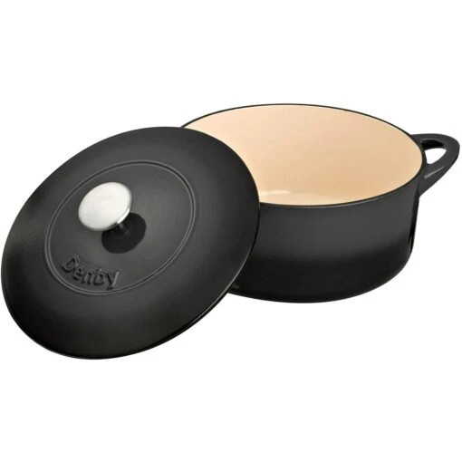 Denby Halo Gietijzeren Pot Rond Ø24 Cm, Grijs -Keukenbenodigdheden denby gietijzeren pot rond 24 cm 7