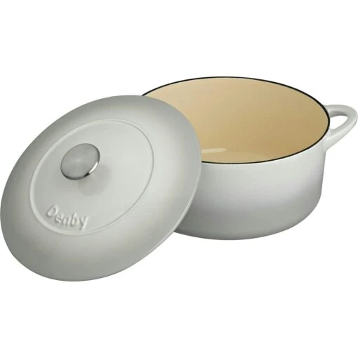 Denby Natural Canvas Gietijzeren Pot Rond Ø26 Cm, Wit -Keukenbenodigdheden denby gietijzeren pot rond 26 cm 1