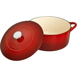 Denby Pomegranate Gietijzeren Pot Rond Ø26 Cm, Rood -Keukenbenodigdheden denby gietijzeren pot rond 26 cm 3