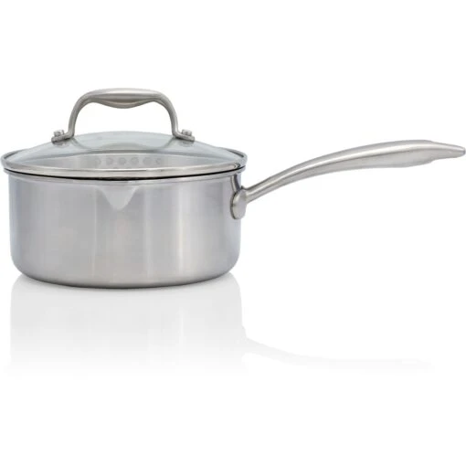 EGO Saucepan With Glass Lid 1,5 L, Stainless Steel -Keukenbenodigdheden ego kastrull med glaslock stainless steel 1