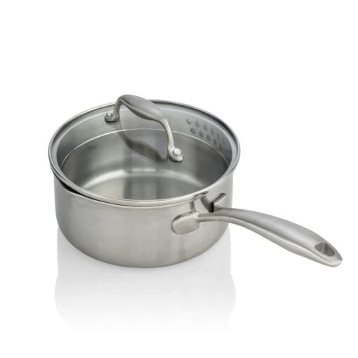 EGO Saucepan With Glass Lid 1,5 L, Stainless Steel -Keukenbenodigdheden ego kastrull med glaslock stainless steel 7