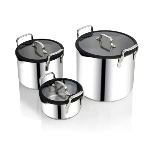 EGO Stackable Pot Set, Stainless Steel -Keukenbenodigdheden ego stackable pot set stainless steel 0