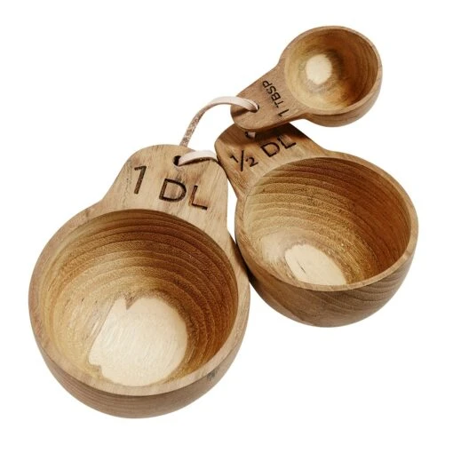 Muubs Emma Measuring Spoon Set, Teak -Keukenbenodigdheden muubs emma measuring spoon set teak 0