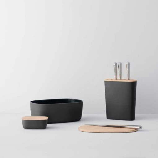 RIG TIG Block-It Knife Block, Black -Keukenbenodigdheden rig tig by stelton block it knife block 7