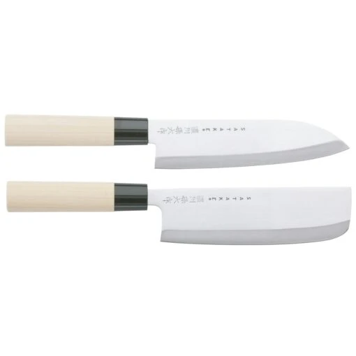 Satake Houcho Knife Set Santuko & Vegetable Chopping Knife 17 Cm -Keukenbenodigdheden satake houcho knife set 3pcs 8