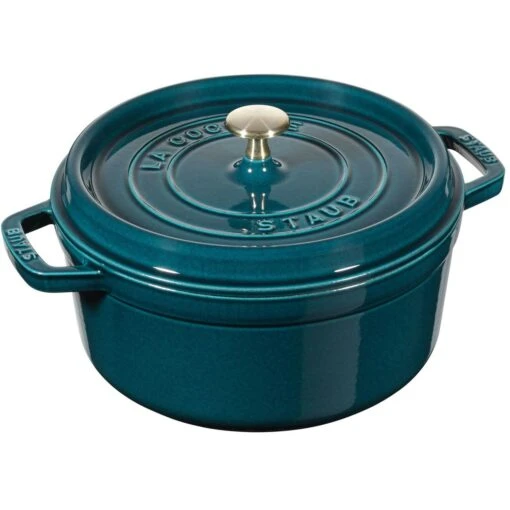 Staub Cocotte Rond 28 Cm 6,7 L, Petrolblauw -Keukenbenodigdheden staub la mer rund gryta 24 cm petroleum bla 38 l 0