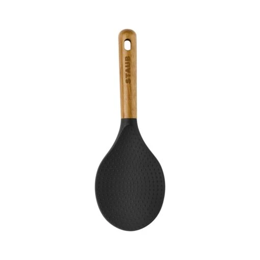 Staub Rice Paddle Opscheplepel Siliconen / Acaciahout 22 Cm -Keukenbenodigdheden staub rice paddle silicone acacia wood 22 cm 3