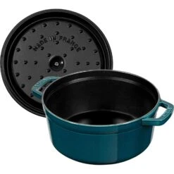 Staub Cocotte Rond 28 Cm 6,7 L, Petrolblauw -Keukenbenodigdheden staub staub cocotte rond 10