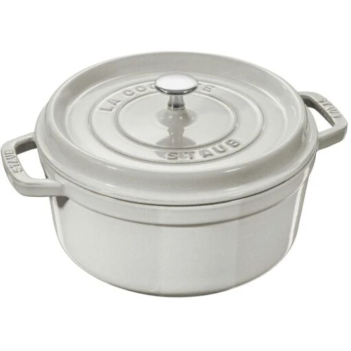 Staub Cocotte Rond, 26 Cm 5,2 L, Wit -Keukenbenodigdheden staub white truffle rund gryta 24cm 38l 5